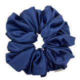 Navy Satin Oversized Scrunchie