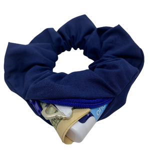 Blue Zipper Scrunchie