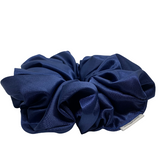 Navy Satin Oversized Scrunchie