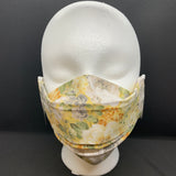 Vintage Yellow Floral 3D Face Mask