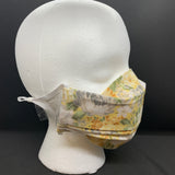 Vintage Yellow Floral 3D Face Mask