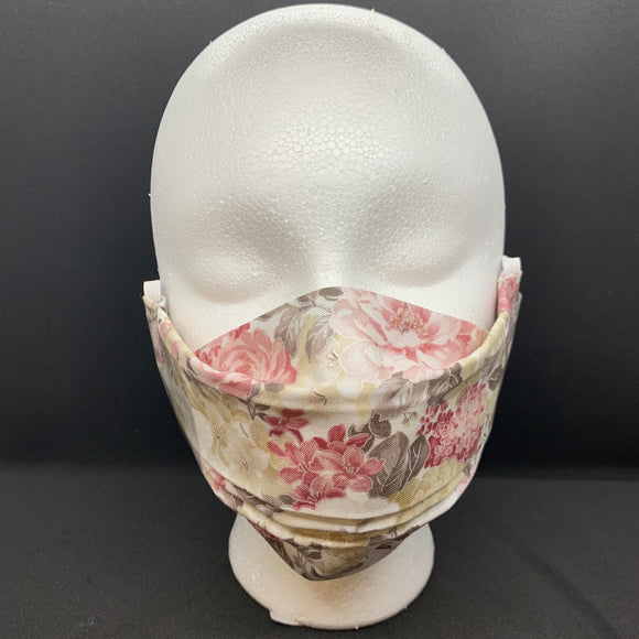 Vintage Red Floral 3D Face Mask