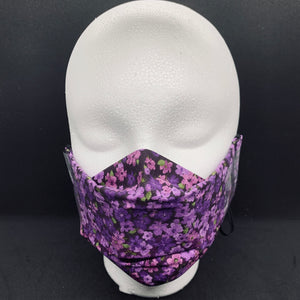 Dark Purple Floral 3D Face Mask