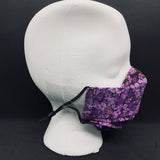 Dark Purple Floral 3D Face Mask