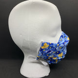 Blue Yellow Floral 3D Face Mask