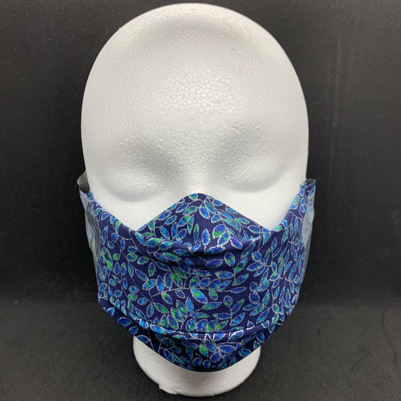 Blue Metallic 3D Face Mask