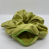 Light Olive Satin Oversized Zipper Scrunchie