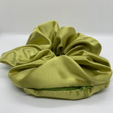 Light Olive Satin Oversized Zipper Scrunchie