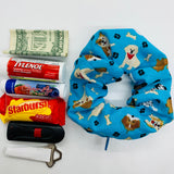 Dogs and Bones Zipper Scrunchie