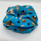 Dogs and Bones Zipper Scrunchie