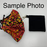 Face Mask Carrying Pouch With Keychain Black