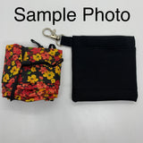 Face Mask Carrying Pouch With Keychain Black