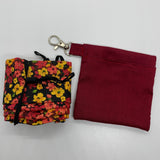 Face Mask Carrying Pouch With Keychain Maroon