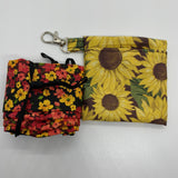 Face Mask Carrying Pouch With Keychain Huge Sunflowers
