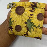 Face Mask Carrying Pouch With Keychain Huge Sunflowers