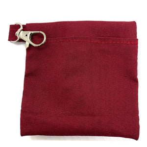 Face Mask Carrying Pouch With Keychain Maroon