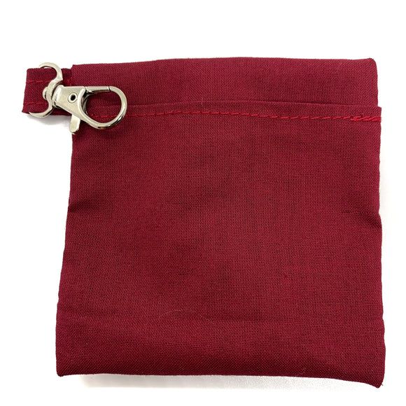 Face Mask Carrying Pouch With Keychain Maroon