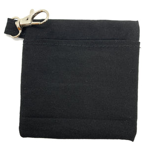 Face Mask Carrying Pouch With Keychain Black