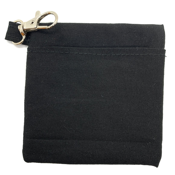 Face Mask Carrying Pouch With Keychain Black