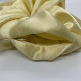 Cream Satin Oversized Zipper Scrunchie