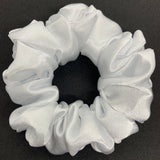 Silver Satin Scrunchie