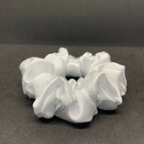 Silver Satin Scrunchie