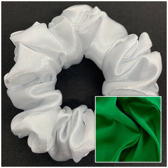 Green Satin Scrunchie