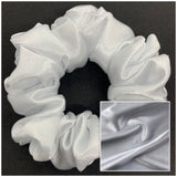 Silver Satin Scrunchie