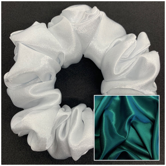 Teal Satin Scrunchie