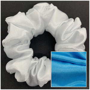 Ocean Blue Satin Scrunchie