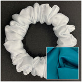 Turquoise Satin Mini Scrunchie