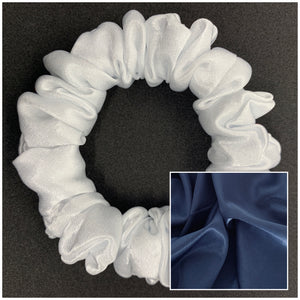 Navy Satin Mini Scrunchie