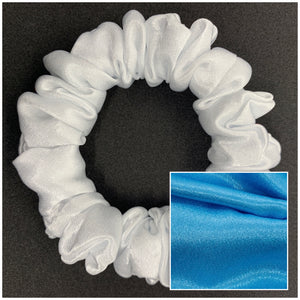 Ocean Blue Satin Mini Scrunchie