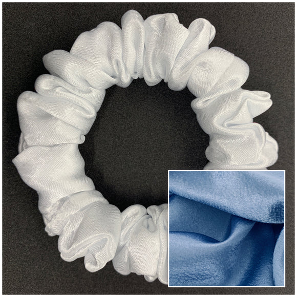 Dull Blue Satin Mini Scrunchie