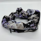 Evening Purple Floral Zipper Scrunchie