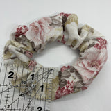 Vintage Red Floral Zipper Scrunchie