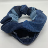 Patchwork Denim Zipper Scrunchie