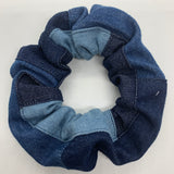 Patchwork Denim Zipper Scrunchie