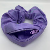 Purple Holographic Zipper Scrunchie