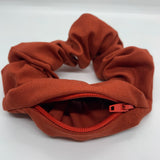 Burnt Orange Zipper Scrunchie