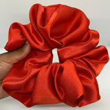 Red Satin Oversized Zipper Scrunchie