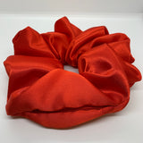 Red Satin Oversized Zipper Scrunchie