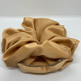 Orange Gold Satin Oversized Zipper Scrunchie