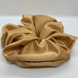 Orange Gold Satin Oversized Zipper Scrunchie