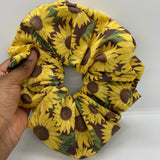 Huge Sunflowers Oversized Zipper Scrunchie