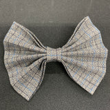 Hair Bow Gray Gingham