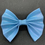 Hair Bow Blue Holographic