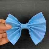 Hair Bow Blue Holographic