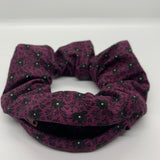 Plum Floral Zipper Scrunchie