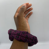 Plum Floral Zipper Scrunchie